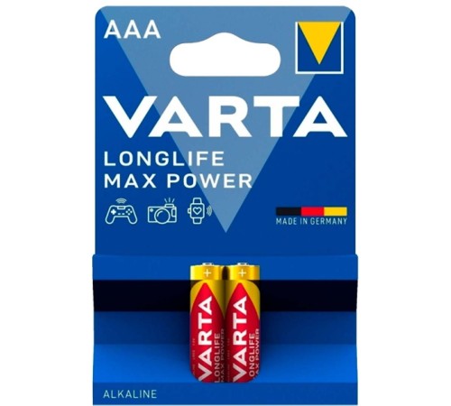 Батарея Varta LongLife Max Power LR03 Alkaline AAA (2шт) блистер Батарея Varta LongLife Max Power LR03 Alkaline AAA (2шт) блистер