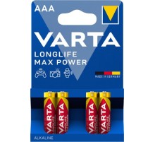 Батарея Varta LongLife Max Power LR03 Alkaline AAA (4шт) блистер
