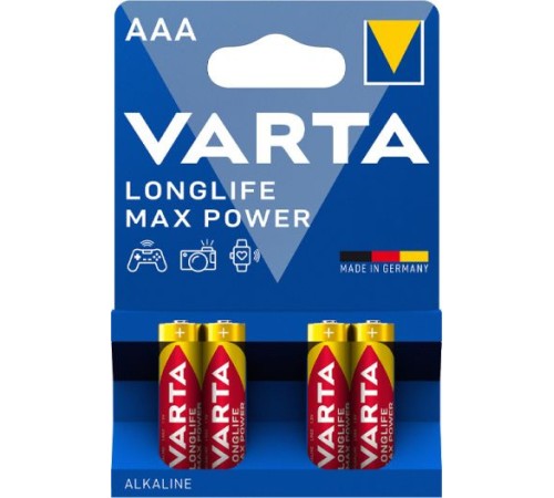 Батарея Varta LongLife Max Power LR03 Alkaline AAA (4шт) блистер Батарея Varta LongLife Max Power LR03 Alkaline AAA (4шт) блистер