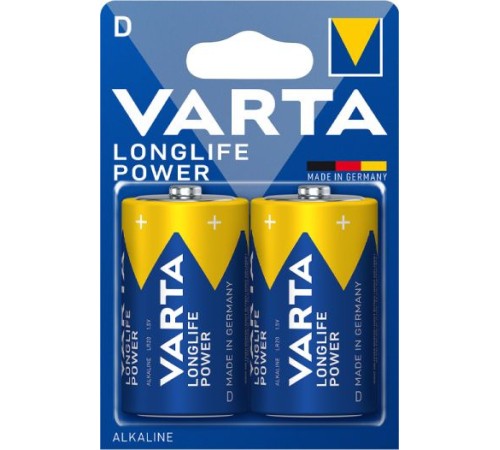 Батарея Varta Longlife power LR20 BL2 Alkaline D (2шт) блистер Батарея Varta Longlife power LR20 BL2 Alkaline D (2шт) блистер