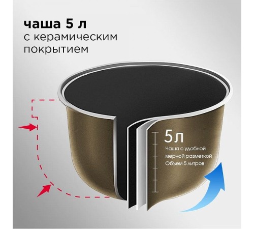 Мультиварка Red Solution RMC-M291 5л 860Вт черный/серый