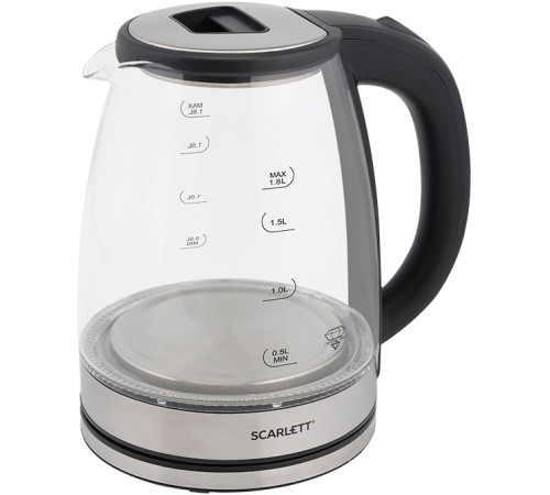 Чайник электрический Scarlett SC-EK27G30 1.8л. 1800Вт сталь/черный корпус: стекло/пластик Чайник электрический Scarlett SC-EK27G30 1.8л. 1800Вт сталь/черный корпус: стекло/пластик