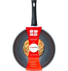 Сковорода ВОК (WOK) Starwind Chef Induction SW-CHI4028WGR круглая 28см покрытие: Pfluon ручка съемная (без крышки) серый