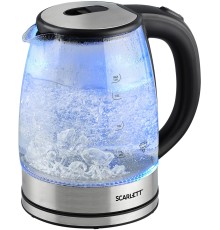 Чайник электрический Scarlett SC-EK27G70 1.8л. 1800Вт серебристый/черный корпус: стекло/металл/пластик