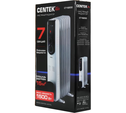 Радиатор масляный Centek CT-6200 1500Вт белый Радиатор масляный Centek CT-6200 1500Вт белый