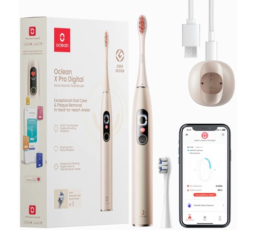 Зубная щетка электрическая Oclean X Pro Digital Y2076 золотистый Зубная щетка электрическая Oclean X Pro Digital Y2076 золотистый