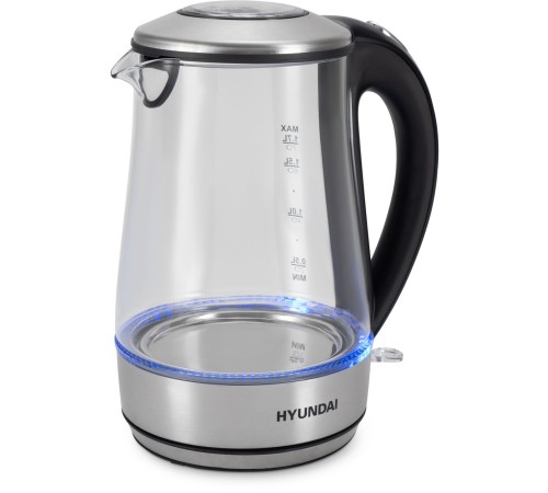 Чайник электрический Hyundai HYK-G8406 1.7л. 2200Вт прозрачный/черный корпус: металл Чайник электрический Hyundai HYK-G8406 1.7л. 2200Вт прозрачный/черный корпус: металл
