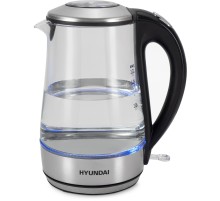 Чайник электрический Hyundai HYK-G8406 1.7л. 2200Вт прозрачный/черный корпус: металл