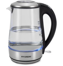 Чайник электрический Hyundai HYK-G8406 1.7л. 2200Вт прозрачный/черный корпус: металл