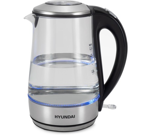 Чайник электрический Hyundai HYK-G8406 1.7л. 2200Вт прозрачный/черный корпус: металл Чайник электрический Hyundai HYK-G8406 1.7л. 2200Вт прозрачный/черный корпус: металл