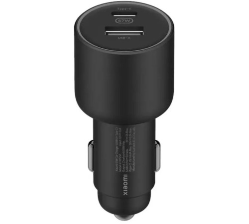Автомобильное зар./устр. Xiaomi BHR6814GL 67W 6.1A (PD) USB-C/USB-A универсальное черный Автомобильное зар./устр. Xiaomi BHR6814GL 67W 6.1A (PD) USB-C/USB-A универсальное черный