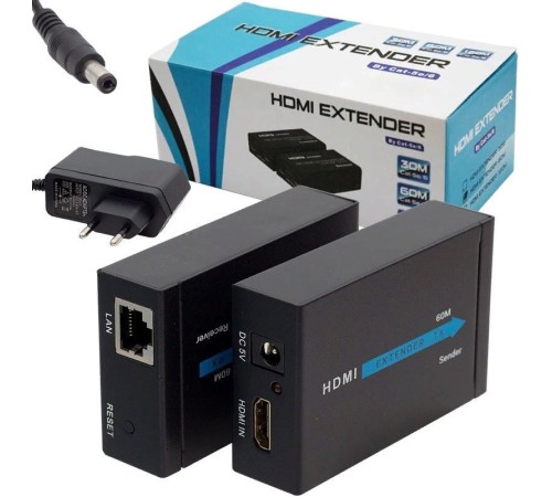 Адаптер аудио-видео Premier 5-877 HDMI (f)/RJ45 черный Адаптер аудио-видео Premier 5-877 HDMI (f)/RJ45 черный