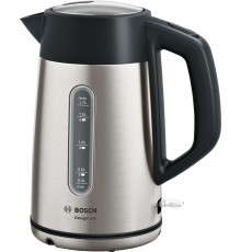 Чайник электрический Bosch TWK4P 1.7л. 2400Вт нержавеющая сталь/черный корпус: металл/пластик (TWK4P440)