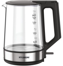Чайник электрический Hyundai HYK-G8808 1.7л. 2200Вт черный/серебристый корпус: стекло