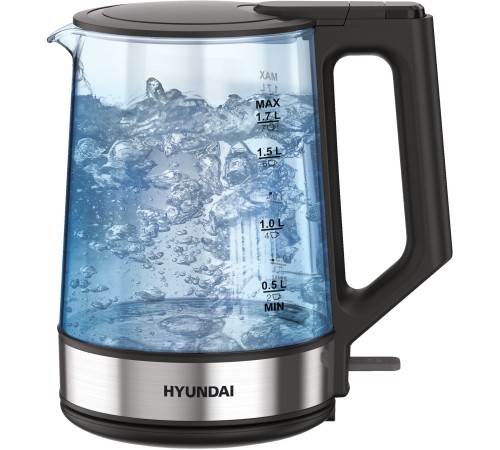 Чайник электрический Hyundai HYK-G8808 1.7л. 2200Вт черный/серебристый корпус: стекло Чайник электрический Hyundai HYK-G8808 1.7л. 2200Вт черный/серебристый корпус: стекло