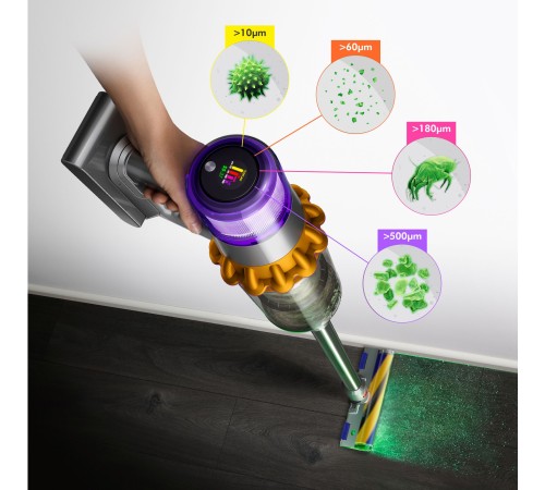 Пылесос Dyson V15 Detect Absolute (SV47) 660Вт желтый/никель