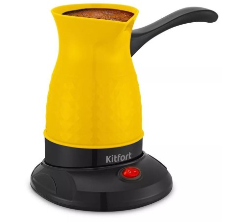 Кофеварка электрическая турка Kitfort КТ-7130-1 600Вт желтый/черный Кофеварка электрическая турка Kitfort КТ-7130-1 600Вт желтый/черный