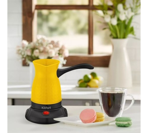 Кофеварка электрическая турка Kitfort КТ-7130-1 600Вт желтый/черный Кофеварка электрическая турка Kitfort КТ-7130-1 600Вт желтый/черный