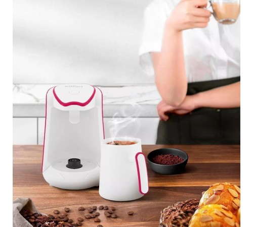 Кофеварка электрическая турка Kitfort КТ-7133-1 600Вт розовый/белый Кофеварка электрическая турка Kitfort КТ-7133-1 600Вт розовый/белый