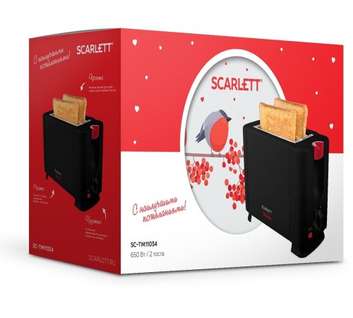 Тостер Scarlett With Love SC-TM11034 650Вт черный Тостер Scarlett With Love SC-TM11034 650Вт черный