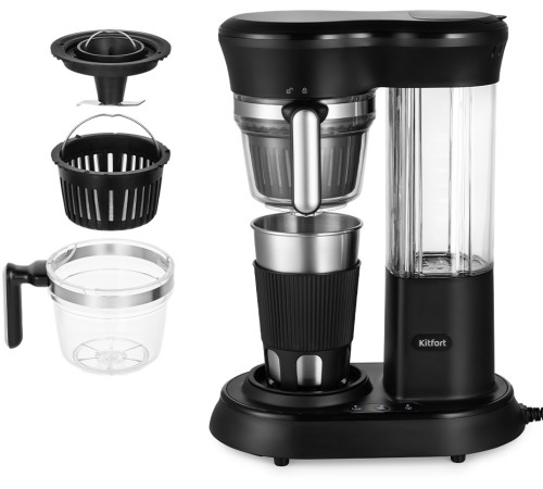 Кофеварка капельная Kitfort КТ-7141 600Вт черный/нержавеющая сталь Кофеварка капельная Kitfort КТ-7141 600Вт черный/нержавеющая сталь