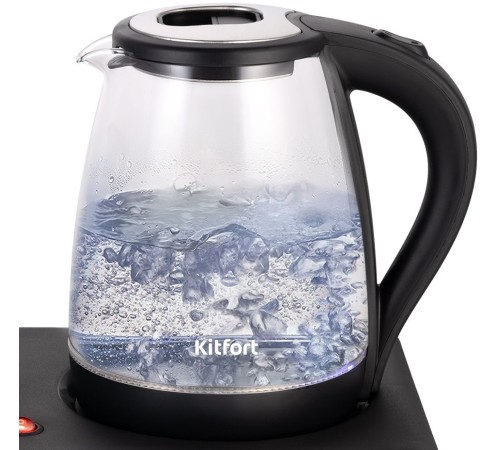 Чайный набор Kitfort КТ-6179 2л. 1500Вт черный корпус: стекло/пластик