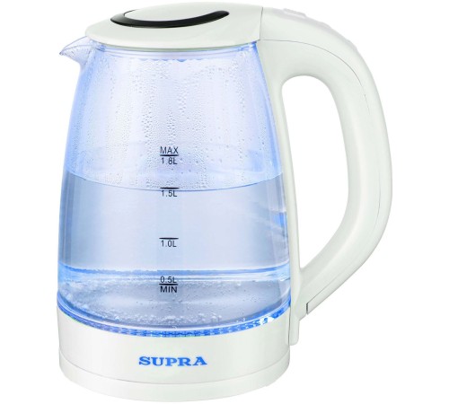 Чайник электрический Supra KES-1812G 1.8л. 1850Вт белый корпус: стекло/пластик Чайник электрический Supra KES-1812G 1.8л. 1850Вт белый корпус: стекло/пластик