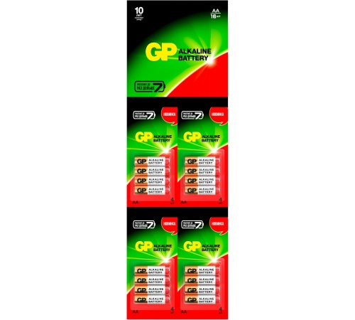 Батарея GP Alkaline 15ARHCP4m4-2CR4 AA (16шт) блистер Батарея GP Alkaline 15ARHCP4m4-2CR4 AA (16шт) блистер