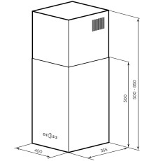 Вытяжка каминная Lex Mono 400 черный управление: кнопочное (1 мотор)