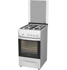 Плита Газовая Darina 1D1 GM 241 008 W белый/черный (стеклянная крышка) реш.чугун