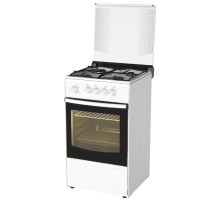 Плита Газовая Darina 1B1 GM 441 018 W белый/черный (стеклянная крышка) реш.чугун