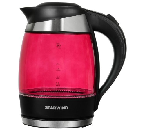 Чайник электрический Starwind SKG2214 1.8л. 2200Вт малиновый корпус: стекло/пластик Чайник электрический Starwind SKG2214 1.8л. 2200Вт малиновый корпус: стекло/пластик