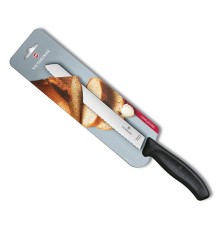 Нож кухонный Victorinox Swiss Classic (6.8633.21B) стальной для хлеба лезв.210мм серрейт. заточка черный блистер