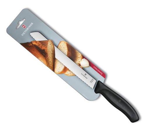 Нож кухонный Victorinox Swiss Classic (6.8633.21B) стальной для хлеба лезв.210мм серрейт. заточка черный блистер Нож кухонный Victorinox Swiss Classic (6.8633.21B) стальной для хлеба лезв.210мм серрейт. заточка черный блистер