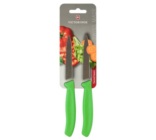 Набор ножей кухон. Victorinox Swiss Classic 6.7796.L4B компл.:2предм. салатовый блистер Набор ножей кухон. Victorinox Swiss Classic 6.7796.L4B компл.:2предм. салатовый блистер