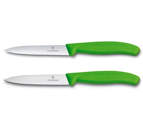 Набор ножей кухон. Victorinox Swiss Classic 6.7796.L4B компл.:2предм. салатовый блистер Набор ножей кухон. Victorinox Swiss Classic 6.7796.L4B компл.:2предм. салатовый блистер