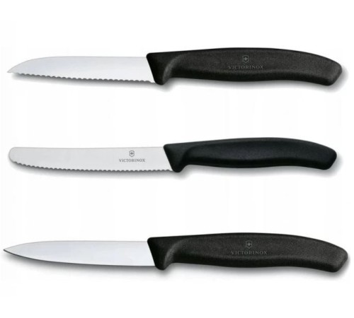 Набор ножей кухон. Victorinox Swiss Classic Paring 6.7113.3 компл.:3предм. черный европодвес