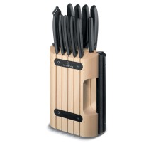 Набор ножей кухон. Victorinox Swiss Classic 6.7153.11 компл.:11предм. с подставкой черный подар.коробка