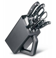 Набор ножей кухон. Victorinox Grand Maitre Cutlery Block 7.7243.6 (7.7243.6) компл.:6предм. с подставкой черный подар.коробка