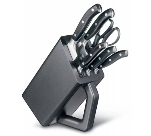 Набор ножей кухон. Victorinox Grand Maitre Cutlery Block 7.7243.6 (7.7243.6) компл.:6предм. с подставкой черный подар.коробка Набор ножей кухон. Victorinox Grand Maitre Cutlery Block 7.7243.6 (7.7243.6) компл.:6предм. с подставкой черный подар.коробка