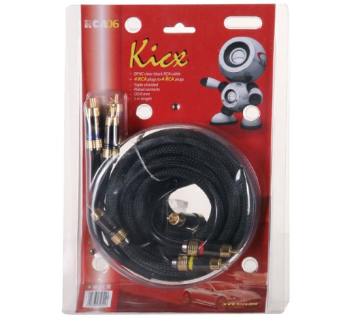 Акустический кабель Kicx RCA-06 черный Акустический кабель Kicx RCA-06 черный