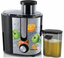 Соковыжималка центробежная Polaris PEA 0829 800Вт рез.сок.:350мл. серебристый/рисунок