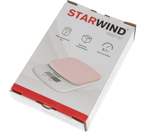 Весы кухонные электронные Starwind SSK2157 макс.вес:2кг розовый Весы кухонные электронные Starwind SSK2157 макс.вес:2кг розовый