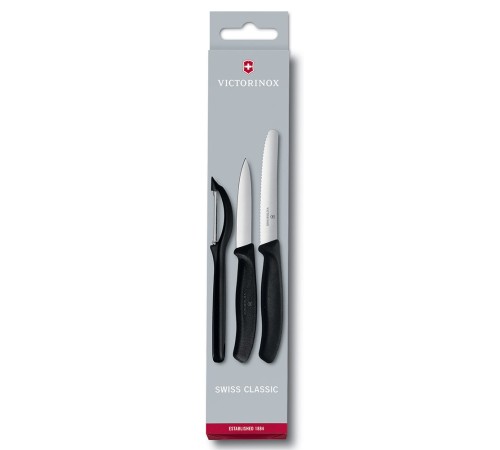 Набор ножей кухон. Victorinox Swiss Classic Paring 6.7113.31 компл.:3предм. черный европодвес Набор ножей кухон. Victorinox Swiss Classic Paring 6.7113.31 компл.:3предм. черный европодвес
