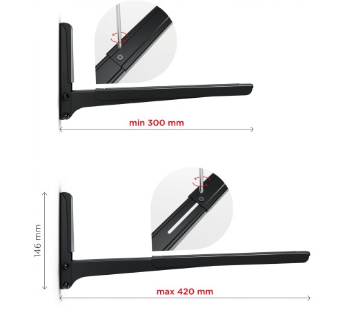 Кронштейн для СВЧ Holder MWS-2003 черный макс.40кг настенный фиксированный Кронштейн для СВЧ Holder MWS-2003 черный макс.40кг настенный фиксированный