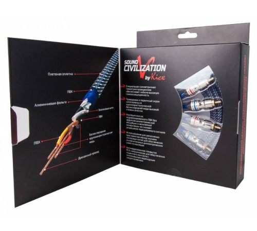 Акустический кабель Kicx RCA SCM25 5м 2-х канальный Акустический кабель Kicx RCA SCM25 5м 2-х канальный