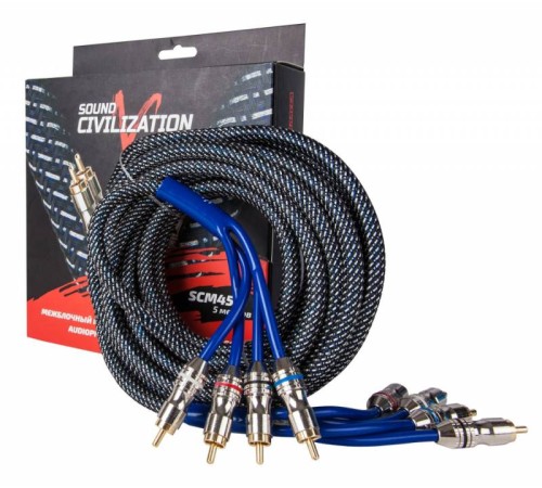 Акустический кабель Kicx RCA SCM45 5м 4-х канальный Акустический кабель Kicx RCA SCM45 5м 4-х канальный
