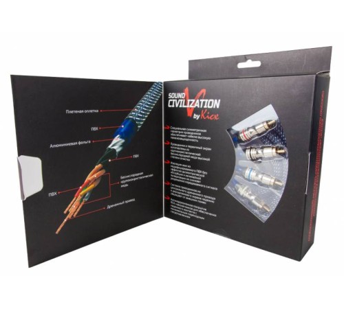 Акустический кабель Kicx RCA SCM45 5м 4-х канальный Акустический кабель Kicx RCA SCM45 5м 4-х канальный