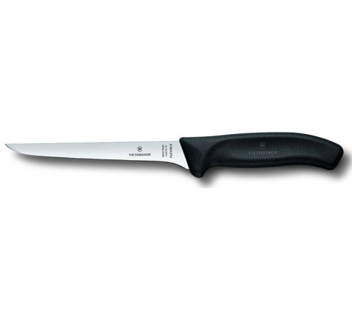 Нож кухонный Victorinox Swiss Classic (6.8413.15B) стальной обвалочный лезв.150мм черный блистер Нож кухонный Victorinox Swiss Classic (6.8413.15B) стальной обвалочный лезв.150мм черный блистер