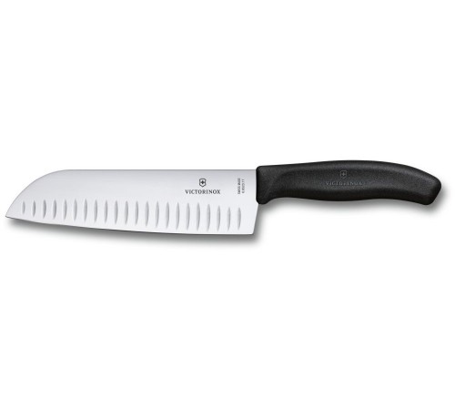 Нож кухонный Victorinox Swiss Classic (6.8523.17B) стальной сантоку лезв.170мм черный блистер Нож кухонный Victorinox Swiss Classic (6.8523.17B) стальной сантоку лезв.170мм черный блистер